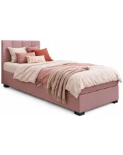 Różowy tapczan z zagłówkiem 100x195 cm - Lesi 5X w sklepie Edinos.pl