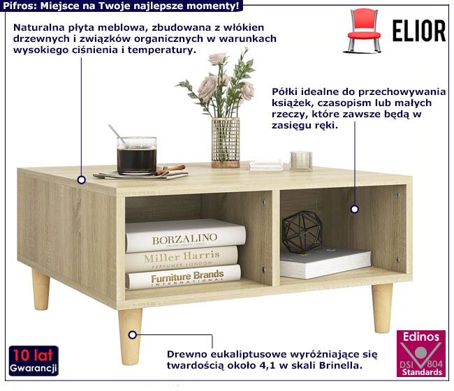 Stolik kawowy Arakin dąb sonoma