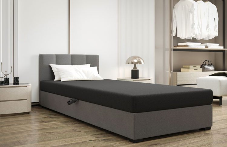 Tapczan tapicerowany Lesi 6X 110x195 jasny szary + ciemny szary