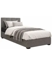 Tapczan z zagłówkiem 110x195 cm jasny szary + ciemny szary - Lesi 6X w sklepie Edinos.pl