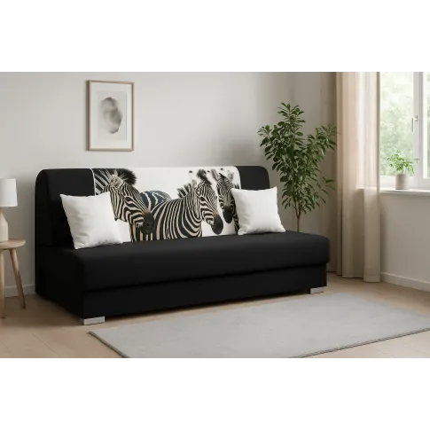 Czarno biała wersalka z funkcją spania zebra   Piovia 12X