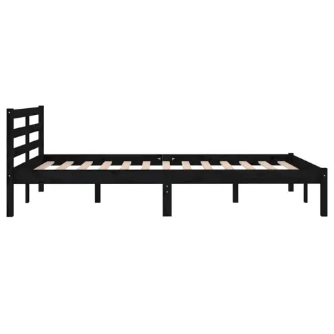 Szczegółowe zdjęcie nr 6 produktu Czarne sosnowe łóżko do sypialni 120x200 cm - Jaxo 4X