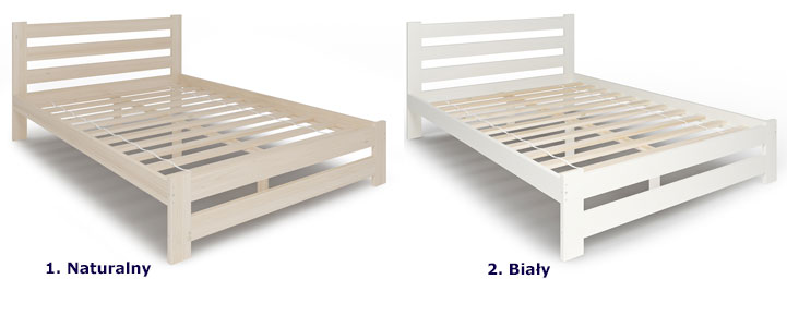 Drewniane białe dwuosobowe łóżko 120x200 Andora 3X