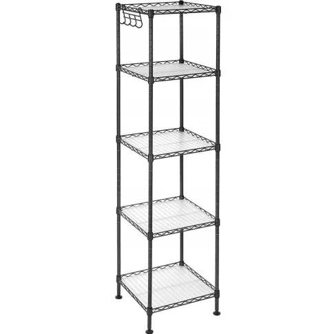 Zdjęcie produktu Czarny regał łazienkowy w stylu loft - Vinton.