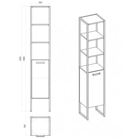 Szczegółowe zdjęcie nr 6 produktu Industrialny regał łazienkowy - Favero 2X