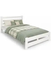 Białe sosnowe podwójne łóżko z zagłówkiem 140x200 - Lids 3X w sklepie Edinos.pl