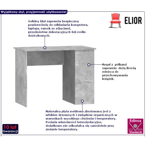 Orivietto biurko w kolorze szrego betonu