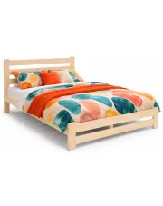 Drewniane małżeńskie łóżko skandynawskie 160x200 - Lids 3X w sklepie Edinos.pl