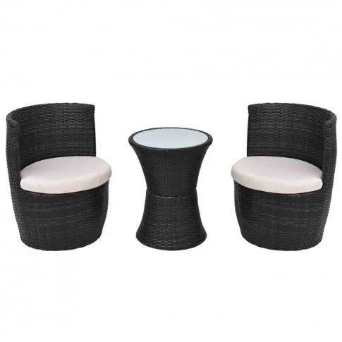 Komplet czarnych mebli ogrodowych Ladam