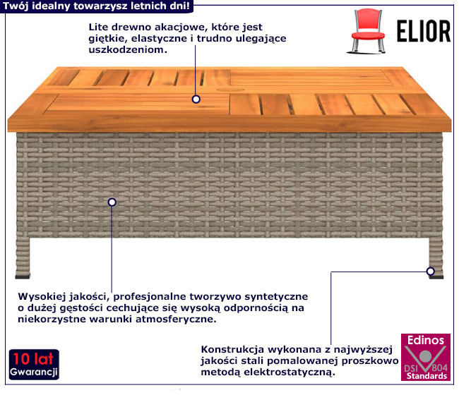 Szara osłona na podstawę parasola Supri