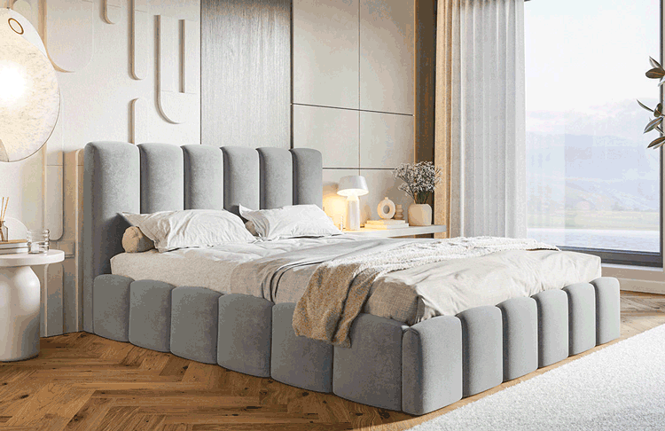 Pikowane łóżko tapicerowane 180x200 Arman 4X wizualizacja