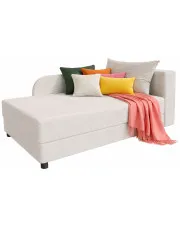 Kremowy rozkładany tapczan jednoosobowy - Vivere w sklepie Edinos.pl