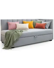 Błękitny tapczan z pikowanym oparciem Trianta - 5 rozmiarów w sklepie Edinos.pl