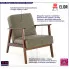 Oliwkowy fotel w stylu vintage Conti 3X