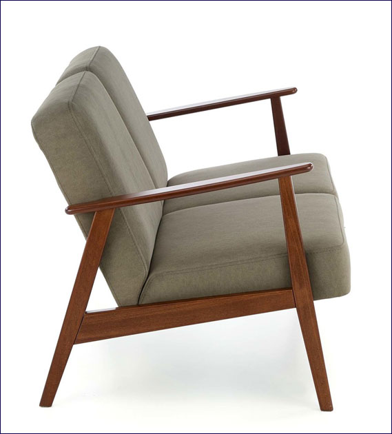 sofa w stylu retro Alexander 4X oliwkowa