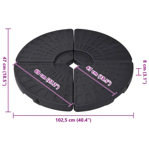 Wymiary podstawy pod parasol Witros 4X