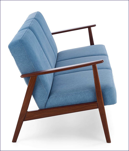 Niebieski sofa w stylu retro Alexander 5X