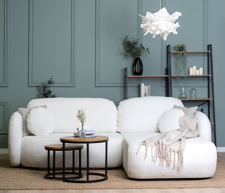 Kremowa sofa narożna nowoczesna Urbi 3X