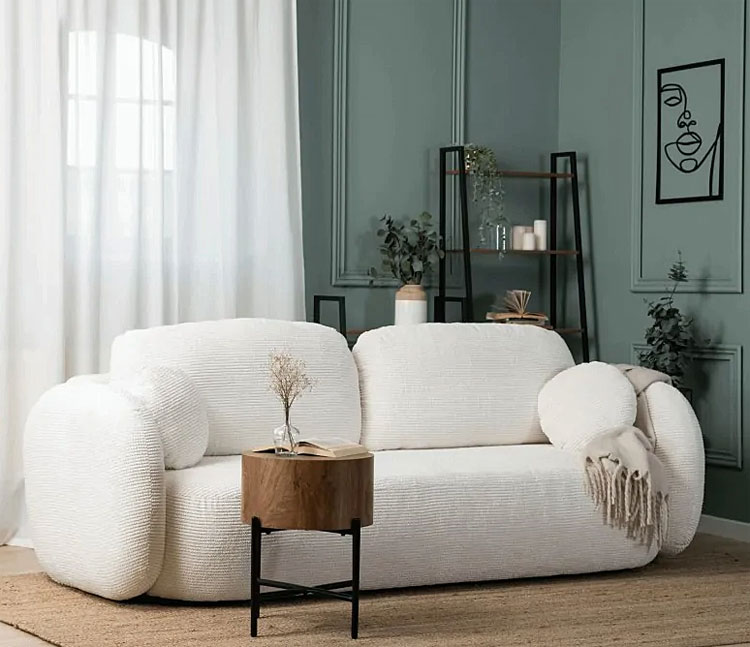 Kremowa sofa nowoczesna z funkcją spania Agra 5X