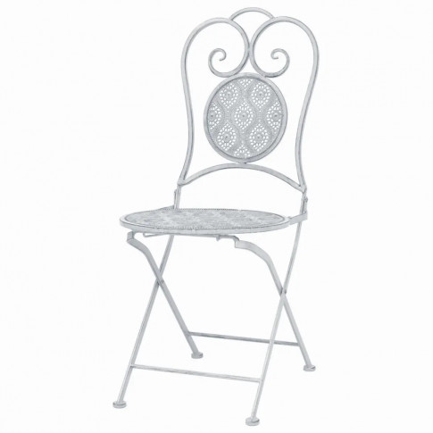 krzesło z zestawu białych mebli ogrodowych lamia