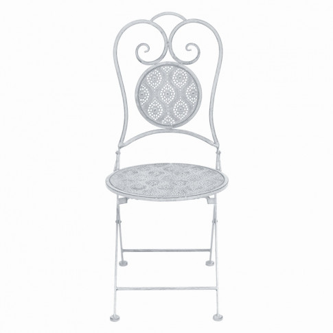 krzesło z kompletu białych mebli ogrodowych lamia