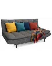 Szara rozkładana wersalka pikowana - Hirono w sklepie Edinos.pl