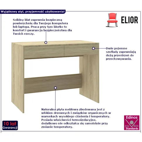 Sartene biurko w kolorze dębu sonoma