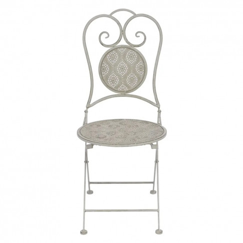 krzesło z kompletu szarych mebli ogrodowych lamia