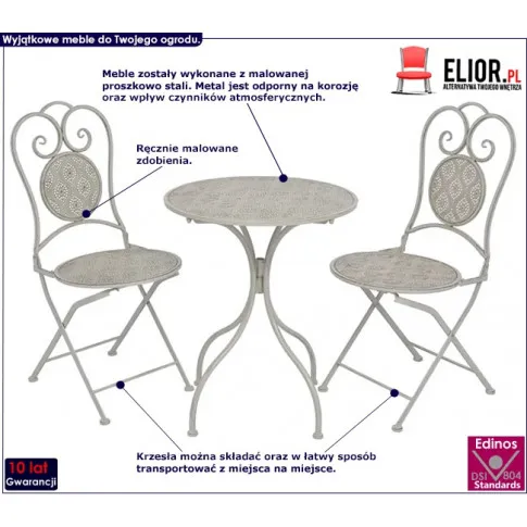 zestaw szarych mebli ogrodowych lamia infografika