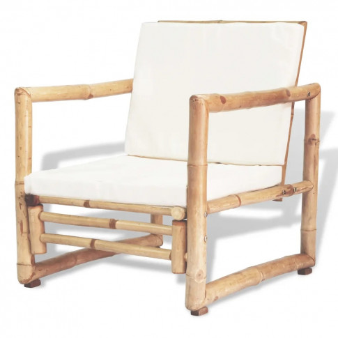 Krzesło z zestawu bambusowych mebli ogrodowych z poduszkami Mollie 3X