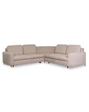Beżowa rozkładana sofa narożna w stylu glamour - Anio w sklepie Edinos.pl