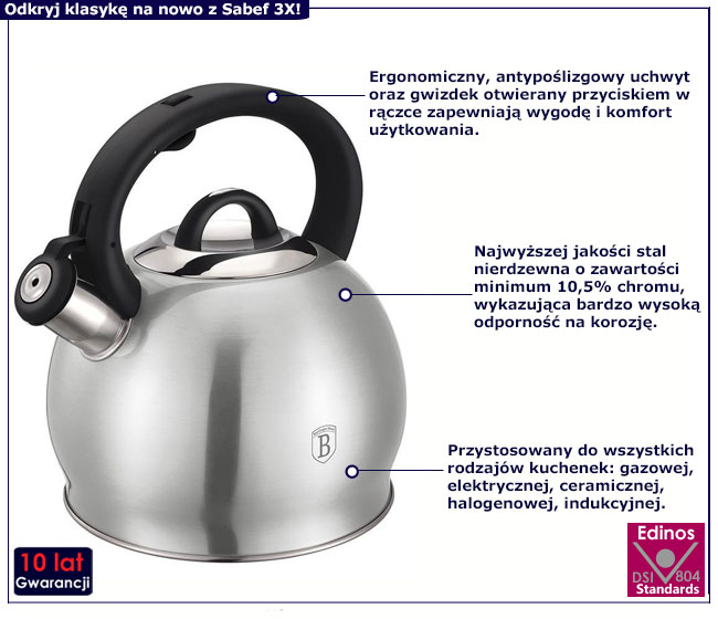 Srebrny czajnik Puma 3X