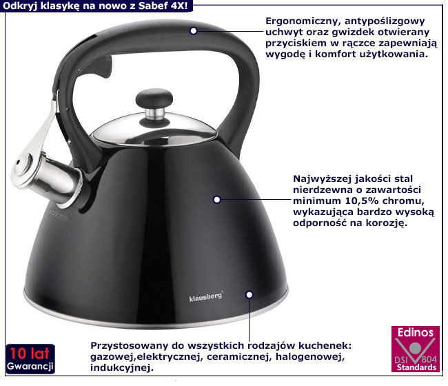 Czarny czajnik Puma 4X