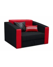 Czarno-czerwony fotel amerykanka - Dorilla 18X w sklepie Edinos.pl