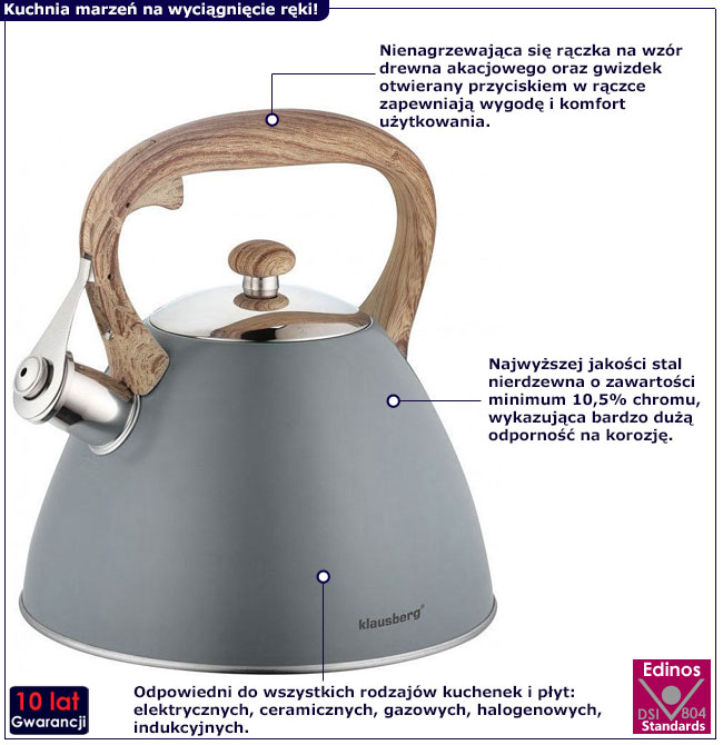 Czajnik Amelia 4X szary