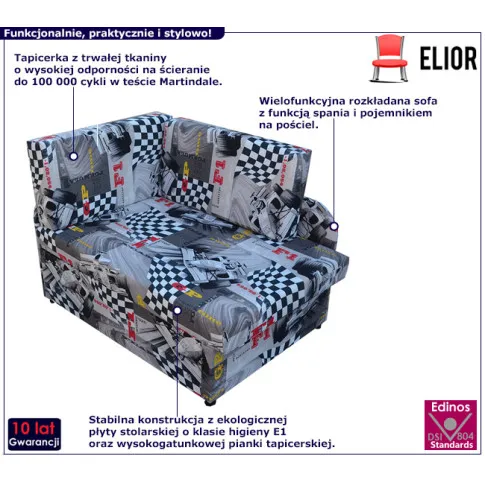 Rozkładany tapczan młodzieżowy Sarezo 3X