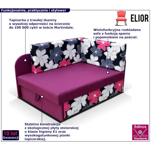 Fioletowy tapczan kubuś Sarezo 10X