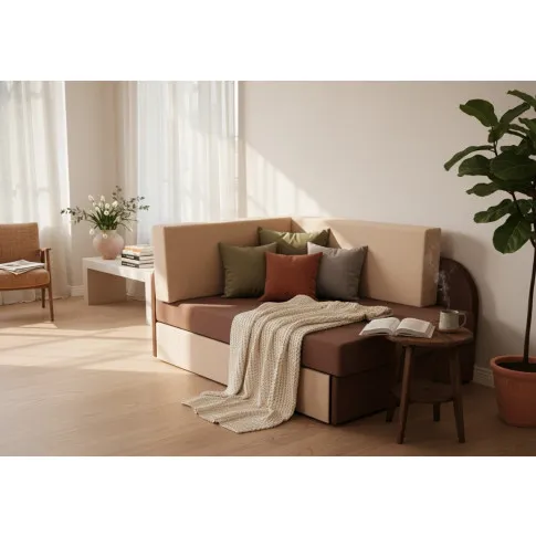 Brązowo beżowy narożnik rozkładany   Paster 17X