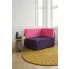 Fioletowo różowe rozkładane łóżko narożne tapczan