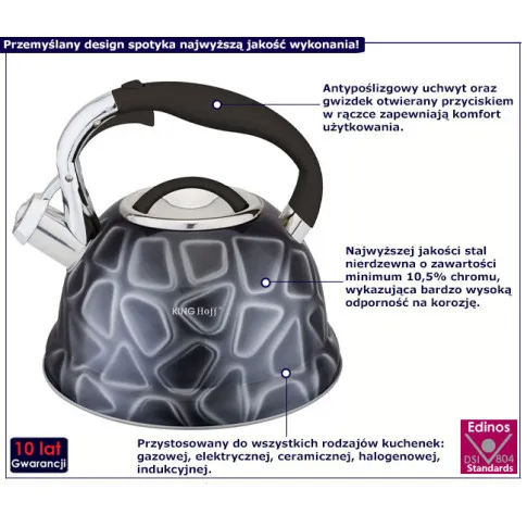 Czajnik z gwizdkiem 2,7L Giboni 5X