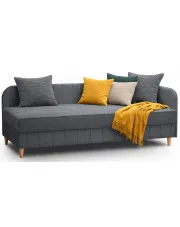 Ciemnoszare pojedyncze łóżko tapicerowane - Netis w sklepie Edinos.pl