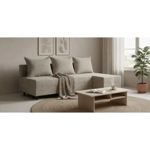 Beżowy tapicerowany narożnik rozkładany   Ollen