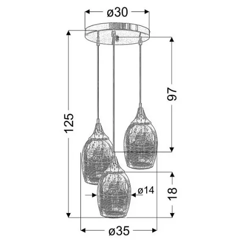 Wymiary lampy D146 Nerclo