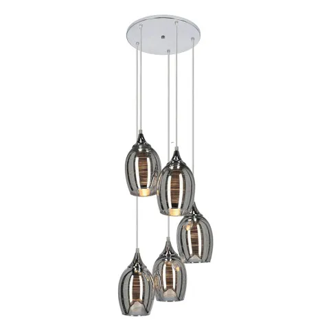 Nowoczesna lampa wisząca z pięcioma kloszami D147 Nerclo