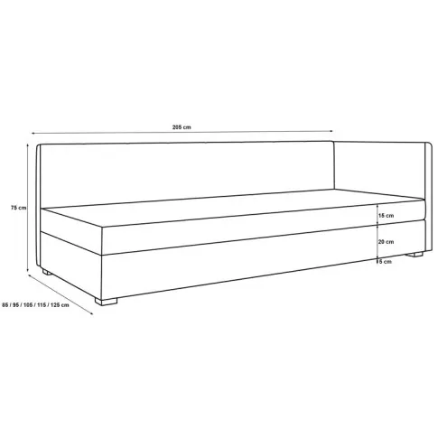 Wymiary narożnego łóżka młodzieżowego Huria