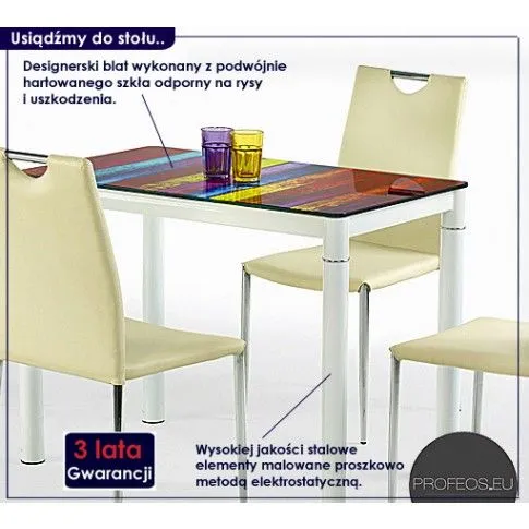 Fotografia Stół szklany Iren - wielobarwny z kategorii Stoły