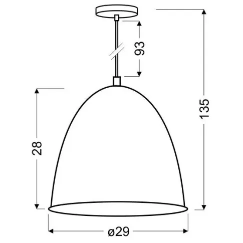 Wymiary nowoczesnej lampy D151-Efrixo