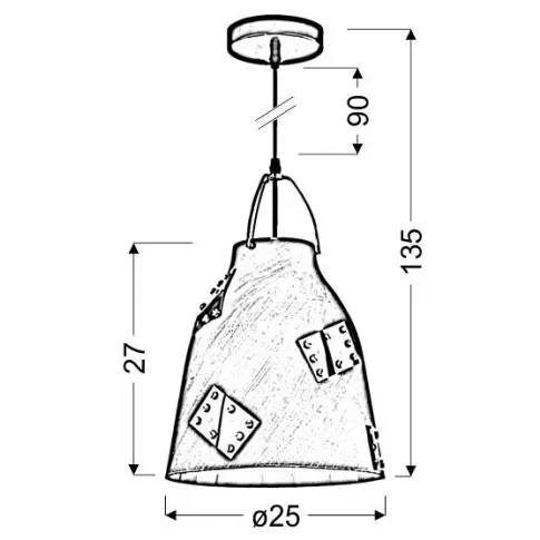 wymiary lampy wiszacej D150 Efrixo