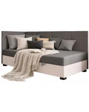 Jednoosobowy tapczan z bokami jasny szary + ecru Sawwa - 5 rozmiarów w sklepie Edinos.pl