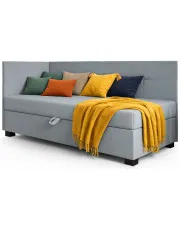 Niebieski tapczan jednoosobowy z pikowaniem Sawwa - 5 rozmiarów w sklepie Edinos.pl